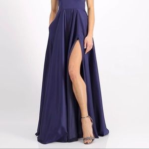 V-Neck Satin Gown